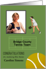 Making the Tennis Team Custom Photo Name Team Female Player to Serve card