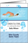 Female Making the Swim Team Custom Name and Team Freestyle Swimming card