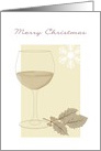 Christmas in Beige Missing You Wine Sprig of Holly Single Snowflake card