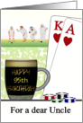 Custom Age Uncle Birthday Cards and Casino Chips Glass of Stout card