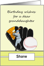 Granddaughter’s Birthday Softball Themed Player Batting Glove Ball card