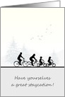 Happy Staycation Family on Cycling Holiday card