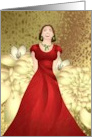 Successful Audition Modeling Agency Lady in Rich Red Gown card