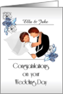 Wedding Niece and Husband Couple Holding Each Other Roses Custom card