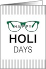 Happy Holidays Optician to Customers Eye Glasses and Eye Chart card