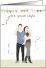 New Year for Special Couple Holding Drinks card