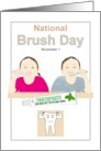 National Brush Day Kids Brushing Teeth Toothpaste Strong Tooth card