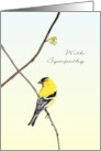 Sympathy Sketch of American Goldfinch Perched on Slender Twig card