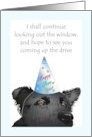 New Year Hope to See You Again Soon Dog Looking Out card