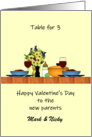 1st Valentine’s Day New Parents Table for 3 for Dinner card