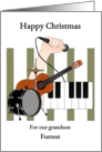 Grandson’s Christmas Drum Cymbal Guitar Piano Keys Microphone Custom card