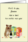 New Year 2025 Hamster Toasting the New Year Custom card