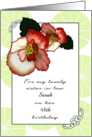 Custom Birthday Sister in Law 48th Begonia Blooms card