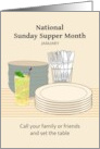 National Sunday Supper Month Crockery Cutlery Set the Table card
