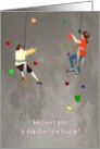 Birthday Young Boy and Young Girl Enjoying Sport of Rock Climbing card