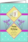 Birthday for Pandemic Pen Pal Iris Flowers Stars Card and Envelope card