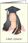 Female Graduate Birthday on Graduation Day Slice of Chocolate Cake card