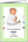 2nd Birthday Grandson Holding Pacifier Custom card