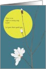 Sympathy Loss of Wife Flowering Magnolia Against Moon card