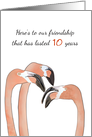 Custom Friendship Anniversary Flamingos Having a Chat card