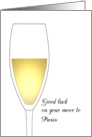 Goodbye Good Luck Move to Custom City Wine Glass card