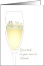 Goodbye Good Luck Move to Florida City Skyline in Wine Glass card
