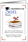 Proud Mother to Son College Graduation Persevered Challenges card