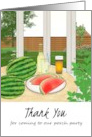 Thank You for Coming to Watermelon Themed Porch Party card