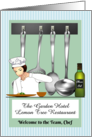 Welcome Female Chef Hospitality Industry Chef Preparing Food card