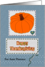 Thanksgiving Aunt Loves Sewing Pumpkin Patch Fabric and Needle Custom card