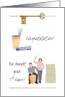 Bought First Home Couple Puppy Moving Crates Key Toothbrushes card