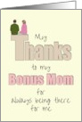 Mother’s Day Thanks Bonus Mom from Son Sitting Chatting Together card