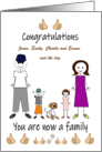 Congratulations Legal Custody of Twin Boy and Girl Family Line Up card