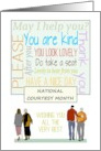 National Courtesy Month Helpful Polite Good Manners Being Kind card