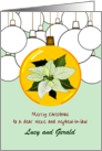 Christmas Niece and Nephew in Law Poinsettia Bauble Custom card
