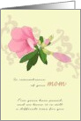 In Remembrance of Mom 5th Year Anniversary Pink Flower and Bud card