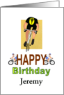 Birthday for Adult Son from Mother Cyclist Custom Name card