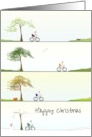 Christmas Cycling Enthusiast Out Cycling All Seasons card
