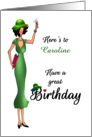 Scout Troop Alumnae Lady Wearing Green Hat Birthday card