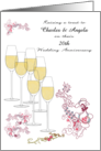 Friends Anniversary Custom Name Year Glasses of Champagne Abstract Art card