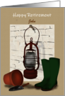 Custom Early Retirement Garden Lamp Pot Trowel Rubber Boots card