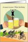 Custom Cycling Themed Birthday for Him A Beer Toast card
