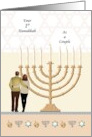 1st Hanukkah as Couple Menorah Star of David Couple Together card