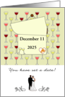 Wedding Date Set Congratulations Custom Date on Calendar card