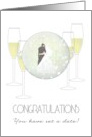 Wedding Date Set Congratulations Bride and Groom Champagne card