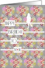 Ex Female Partner Birthday Silhouette Lady Sitting Colorful Design card