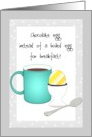 Chocolate Egg Instead of Boiled Egg for Breakfast Easter for Classmate card