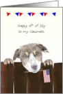 Fourth of July for Classmate Dog and American Flag card