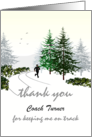 Thank You Track and Field Coach Man Running Country Road in Winter card