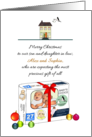 Son and Daughter in Law Expecting First Baby over Christmas Custom card